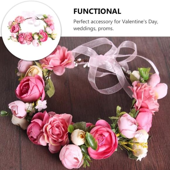 Floral Cloth Headband Bridal Hair Accessories Wedding Party Photo Prop main image 7